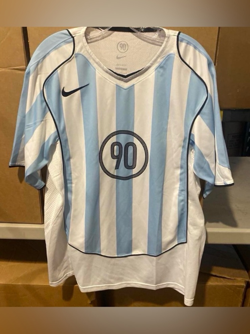 Argentina Licensed 2004 Total 90 Retro Jersey White/Light Blue Men’s Large NWT